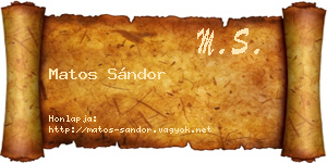 Matos Sándor névjegykártya