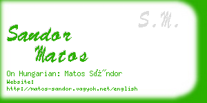 sandor matos business card